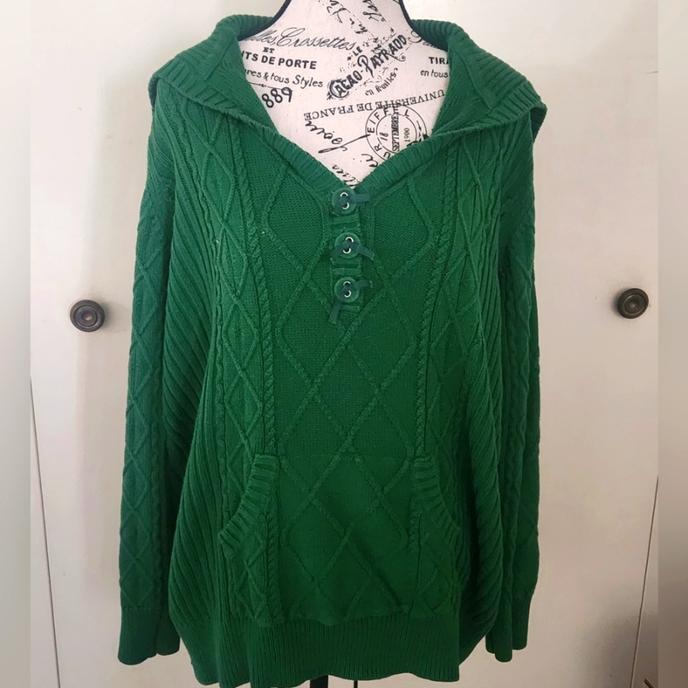Venezia Green Cowl Neck Sweater